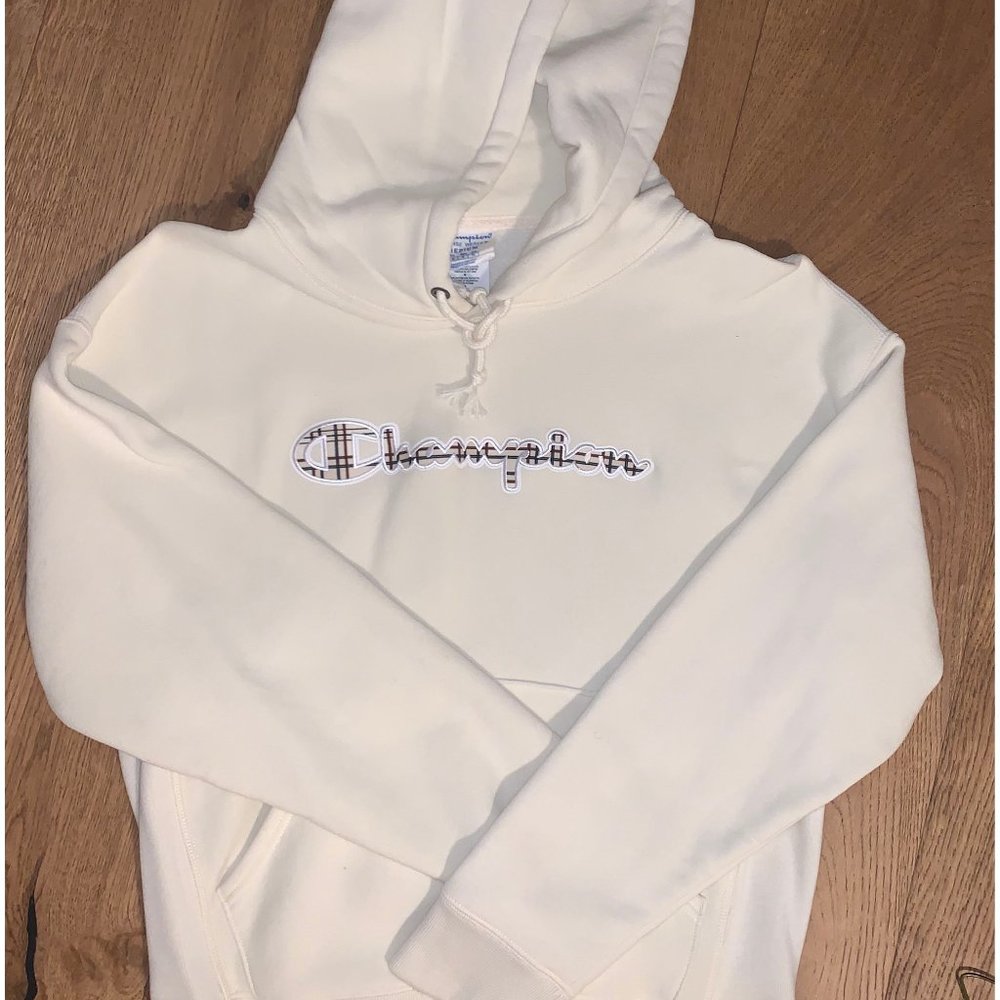 CHAMPION HOODIE - plaid logo